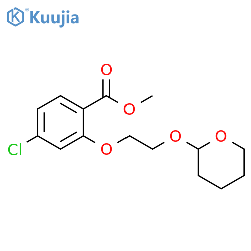 Benzoic acid, 4-chloro-2-[2-[(tetrahydro-2H-pyran-2-yl)oxy]ethoxy]-, methyl ester structure