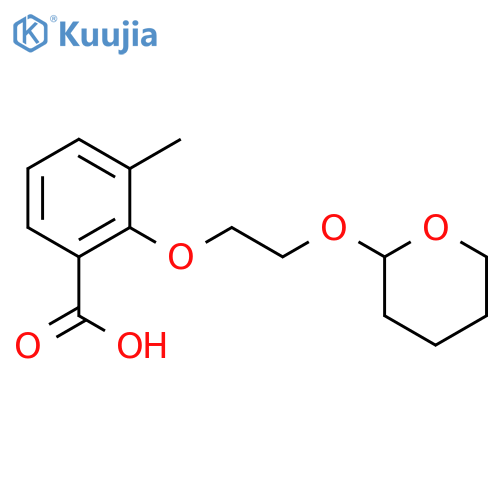 Benzoic acid, 3-methyl-2-[2-[(tetrahydro-2H-pyran-2-yl)oxy]ethoxy]- structure