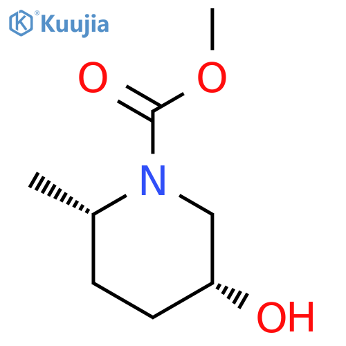 1-PIPERIDINECARBOXYLIC ACID, 5-HYDROXY-2-METHYL-, METHYL ESTER, CIS- structure