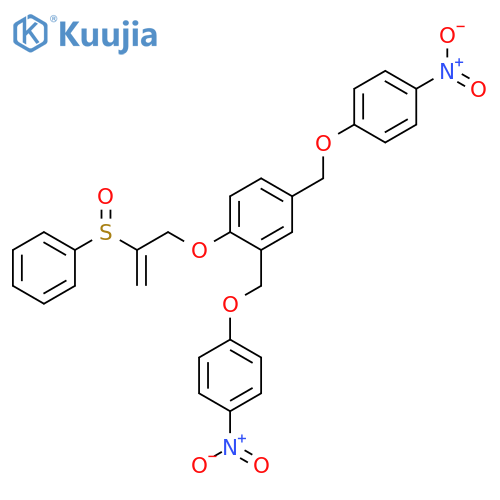 Benzene, 2,4-bis[(4-nitrophenoxy)methyl]-1-[[2-(phenylsulfinyl)-2-propen-1-yl]oxy]- structure