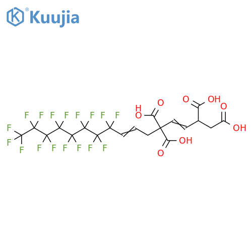 3,7-Hexadecadiene-1,2,5,5-tetracarboxylic acid, 9,9,10,10,11,11,12,12,13,13,14,14,15,15,16,16,16-heptadecafluoro- structure