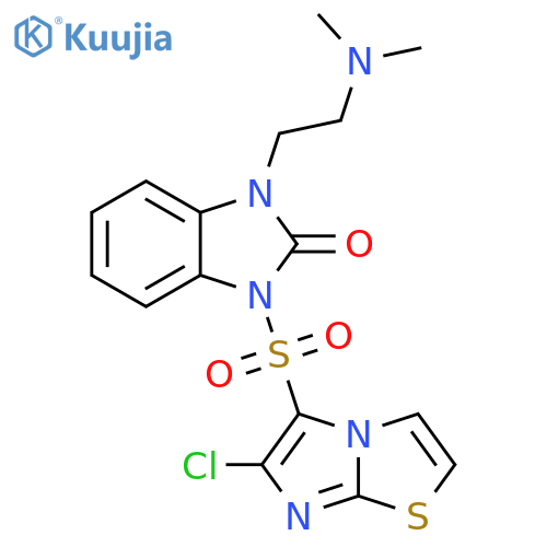 2H-Benzimidazol-2-one, 1-[(6-chloroimidazo[2,1-b]thiazol-5-yl)sulfonyl]-3-[2-(dimethylamino)ethyl]-1,3-dihydro- structure
