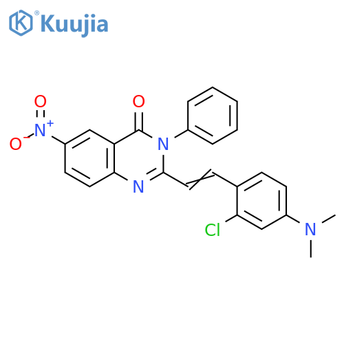 4(3H)-Quinazolinone, 2-[2-[2-chloro-4-(dimethylamino)phenyl]ethenyl]-6-nitro-3-phenyl- structure