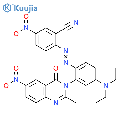 Benzonitrile, 2-[2-[4-(diethylamino)-2-(2-methyl-6-nitro-4-oxo-3(4H)-quinazolinyl)phenyl]diazenyl]-5-nitro- structure