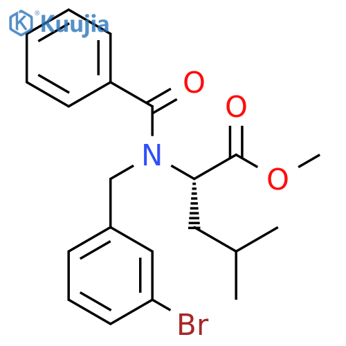 L-Leucine, N-benzoyl-N-[(3-bromophenyl)methyl]-, methyl ester structure