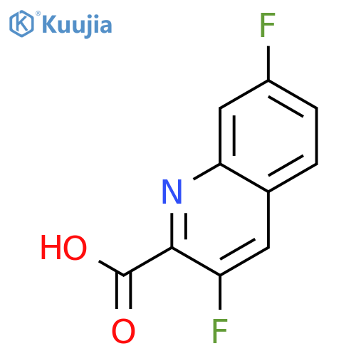 2-Quinolinecarboxylic acid, 3,7-difluoro- structure