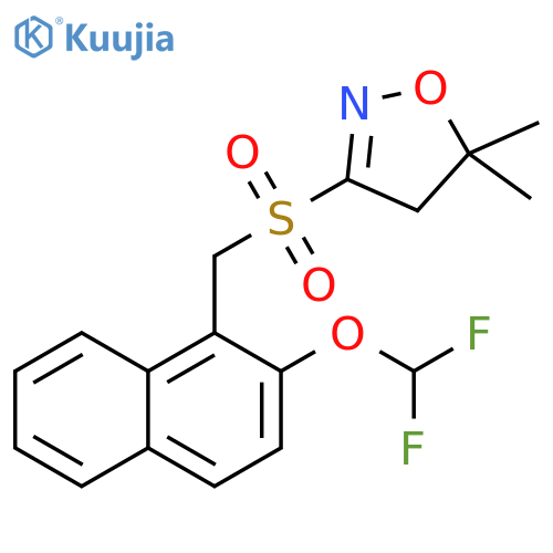Isoxazole,3-[[[2-(difluoromethoxy)-1-naphthalenyl]methyl]sulfonyl]-4,5-dihydro-5,5-dimethyl- structure