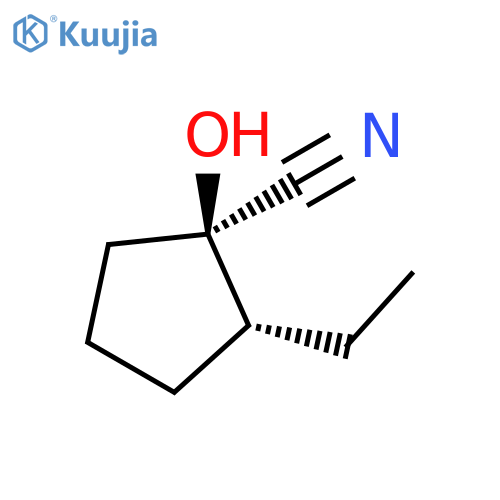 Cyclopentanecarbonitrile, 2-ethyl-1-hydroxy-, (1R,2R)-rel- structure