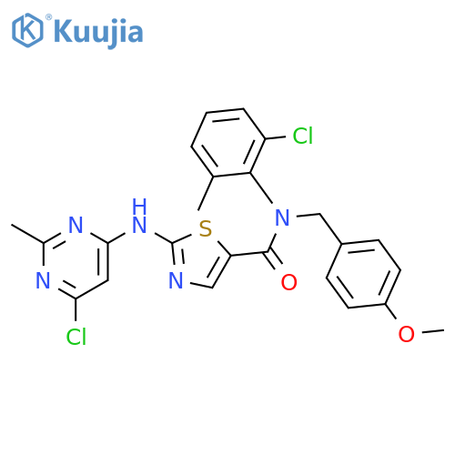 5-Thiazolecarboxamide,N-(2-chloro-6-methylphenyl)-2-[(6-chloro-2-methyl-4-pyrimidinyl)amino]-N-[(4-methoxyphenyl)methyl]- structure