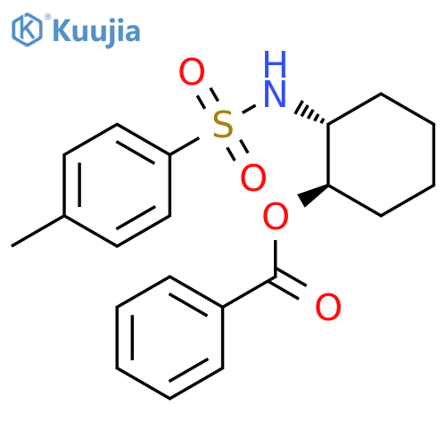 Benzenesulfonamide, N-[(1R,2R)-2-(benzoyloxy)cyclohexyl]-4-methyl-, rel- structure
