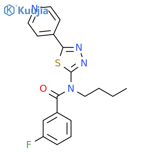 N-Butyl-3-fluoro-N-(5-pyridin-4-yl-[1,3,4]-thiadiazol-2-yl)-benzamide structure
