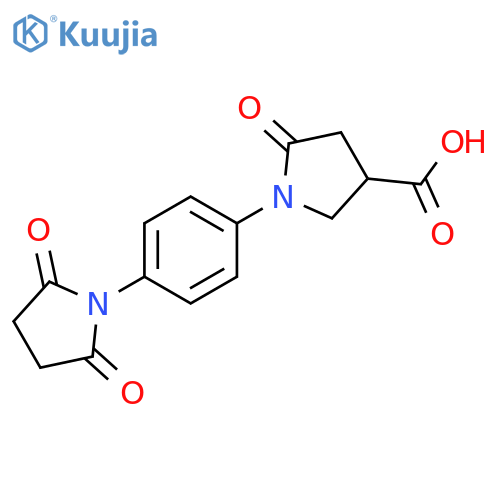 3-Pyrrolidinecarboxylic acid,1-[4-(2,5-dioxo-1-pyrrolidinyl)phenyl]-5-oxo- structure