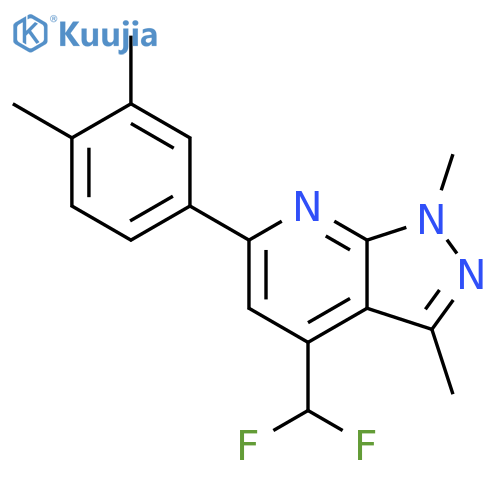 <br>4-(difluoromethyl)-6-(3,4-dimethylphenyl)-1,3-dimethyl-1H-pyrazolo[3,4-b]py ridine structure