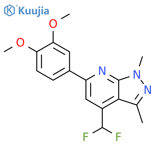 <br>4-(difluoromethyl)-6-(3,4-dimethoxyphenyl)-1,3-dimethyl-1H-pyrazolo[3,4-b]p yridine structure