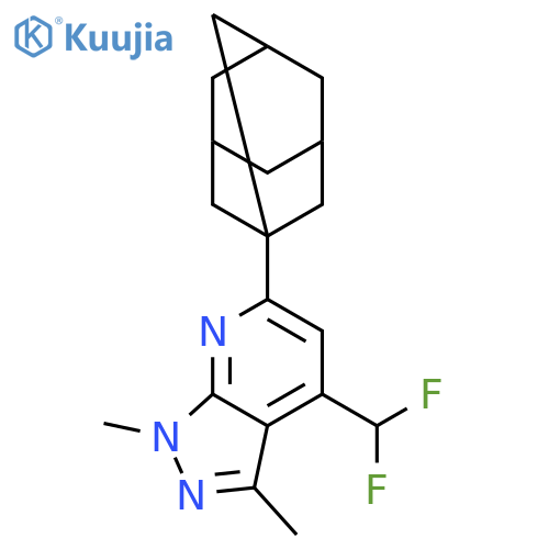 <br>4-(difluoromethyl)-1,3-dimethyl-6-(tricyclo[3.3.1.1~3,7~]dec-1-yl)-1H-pyraz olo[3,4-b]pyridine structure