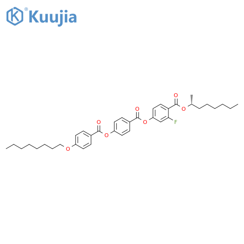 Benzoic acid, 4-[[4-(octyloxy)benzoyl]oxy]-,3-fluoro-4-[[[(1R)-1-methylheptyl]oxy]carbonyl]phenyl ester structure