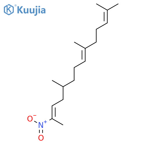 2,6,12-Tetradecatriene, 2,6,10-trimethyl-13-nitro-, (6E)- structure