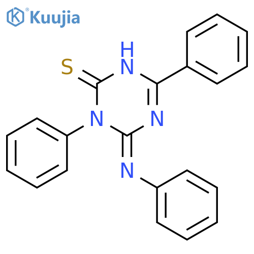 1,3,5-Triazine-2(1H)-thione, 3,6-dihydro-1,4-diphenyl-6-(phenylimino)- structure