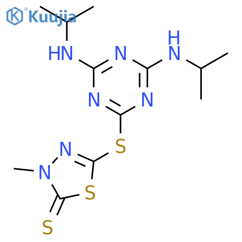 5-{[4,6-Bis(isopropylamino)-1,3,5-triazin-2-yl]thio}-3-methyl-1,3,4-thiadiazole-2(3H)-thione structure