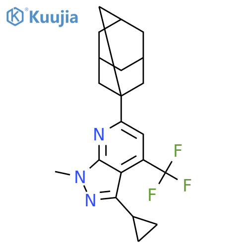 <br>6-Adamantan-1-yl-3-cyclopropyl-1-methyl-4-trifluoromethyl-1H-pyrazolo[3,4-b ]pyridine structure