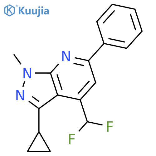 3-Cyclopropyl-4-difluoromethyl-1-methyl-6-phenyl-1H-pyrazolo[3,4-b]pyridine structure