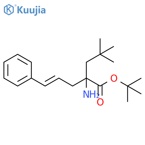 4-Pentenoic acid, 2-amino-2-(2,2-dimethylpropyl)-5-phenyl-,1,1-dimethylethyl ester, (4E)- structure