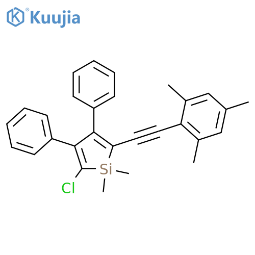 Silacyclopenta-2,4-diene,2-chloro-1,1-dimethyl-3,4-diphenyl-5-[(2,4,6-trimethylphenyl)ethynyl]- structure