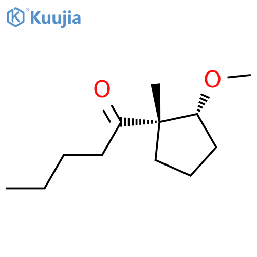 1-Pentanone,1-[(1R,2S)-2-methoxy-1-methylcyclopentyl]-, rel- structure