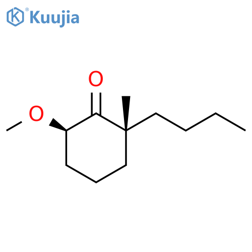 Cyclohexanone, 2-butyl-6-methoxy-2-methyl-, (2R,6R)-rel- structure