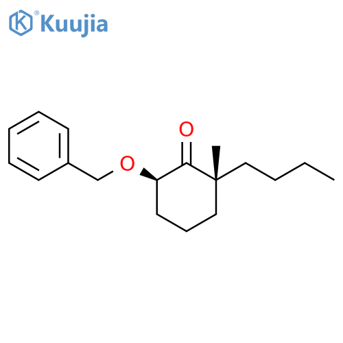 Cyclohexanone, 2-butyl-2-methyl-6-(phenylmethoxy)-, (2R,6R)-rel- structure
