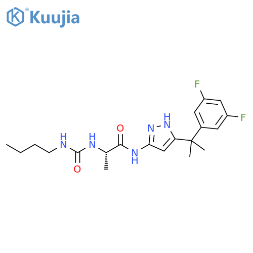 Propanamide, 2-[[(butylamino)carbonyl]amino]-N-[5-[1-(3,5-difluorophenyl)-1-methylethyl]-1H-pyrazol-3-yl]-, (2S)- structure