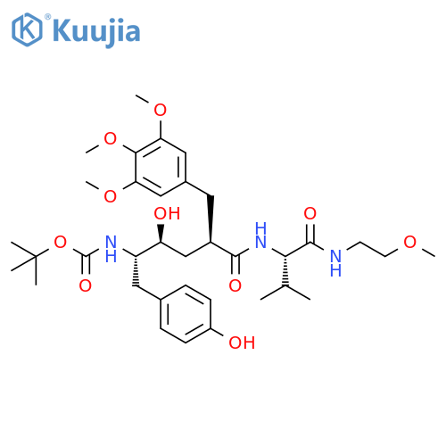 2-Oxa-5,8,14-triazapentadecan-15-oic acid,12-hydroxy-13-[(4-hydroxyphenyl)methyl]-7-(1-methylethyl)-6,9-dioxo-10-[(3,4,5-trimethoxyphenyl)methyl]-, 1,1-dimethylethyl ester,(7S,10R,12S,13S)- structure
