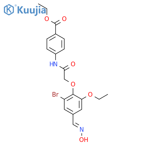 <br>4-{2-[2-Bromo-6-ethoxy-4-(hydroxyimino-methyl)-phenoxy]-acetylamino}-benzoi c acid ethyl ester structure