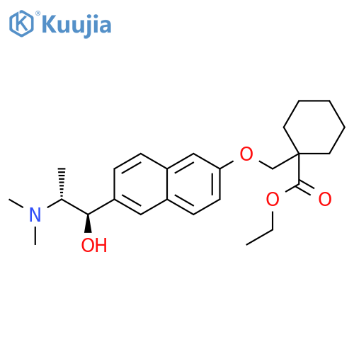 Cyclohexanecarboxylic acid,1-[[[6-[(1R,2R)-2-(dimethylamino)-1-hydroxypropyl]-2-naphthalenyl]oxy]methyl]-, ethyl ester, rel- structure