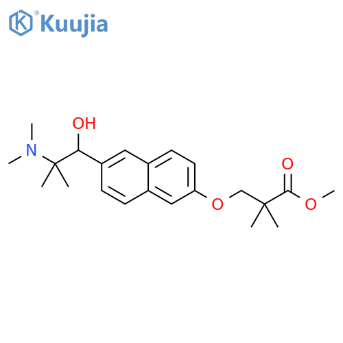 Propanoic acid, 3-[[6-[2-(dimethylamino)-1-hydroxy-2-methylpropyl]-2-naphthalenyl]oxy]-2,2-dimethyl-, methyl ester structure