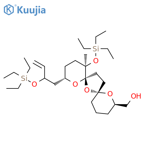1,7,9-Trioxadispiro[5.1.5.2]pentadecane-2-methanol, 13-methyl-13-[(triethylsilyl)oxy]-10-[2-[(triethylsilyl)oxy]-3-buten-1-yl]-, (2R,6R,8R,10S,13R)- structure