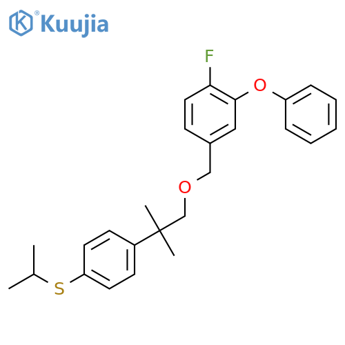 Benzene,1-fluoro-4-[[2-methyl-2-[4-[(1-methylethyl)thio]phenyl]propoxy]methyl]-2-phenoxy- structure