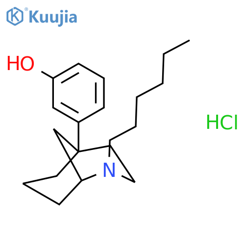 Phenol, 3-(2-hexyl-2-azabicyclo[3.3.1]non-5-yl)-, hydrochloride, (+)- structure