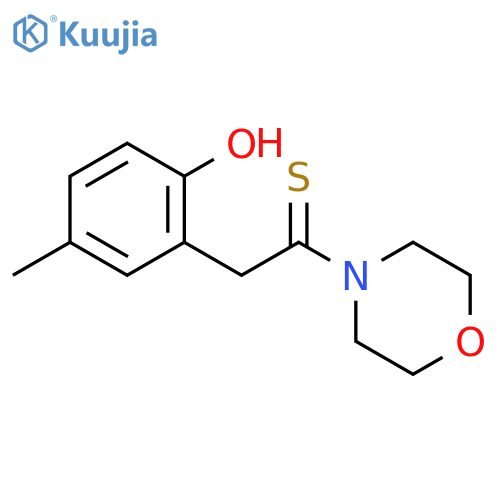 Morpholine, 4-[2-(2-hydroxy-5-methylphenyl)-1-thioxoethyl]- structure