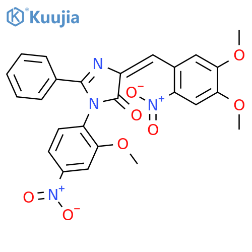 (5Z)-5-[(4,5-dimethoxy-2-nitrophenyl)methylidene]-3-(2-methoxy-4-nitrophenyl)-2-phenyl-3,5-dihydro-4H-imidazol-4-one structure