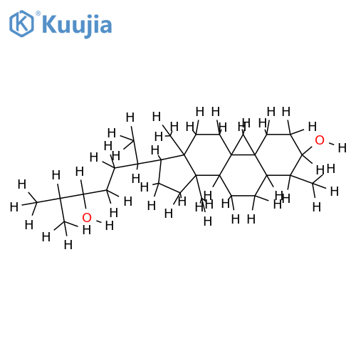 4alpha,14-dimethyl-9,19-cyclocholestan-3beta,24xi-diol structure