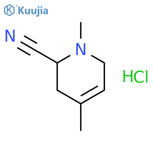 2-Pyridinecarbonitrile,1,2,3,6-tetrahydro-1,4-dimethyl-, hydrochloride (1:1) structure