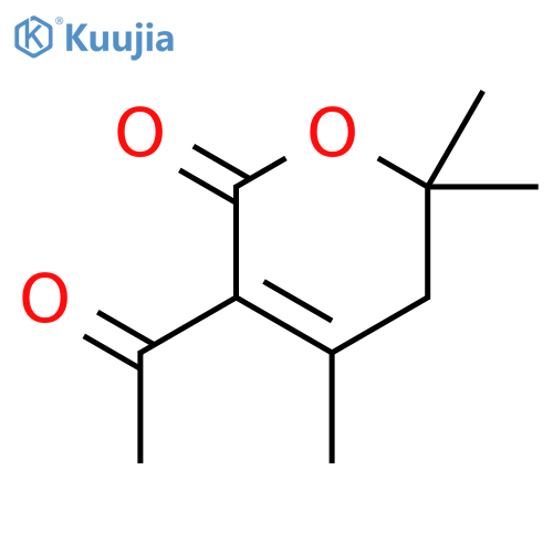3-Acetyl-4,6,6-trimethyl-5,6-dihydro-2H-pyran-2-one structure