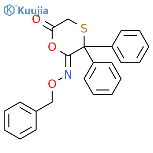 1,4-OXATHIANE-2,6-DIONE, 3,3-DIPHENYL-, 2-[O-(PHENYLMETHYL)OXIME] structure