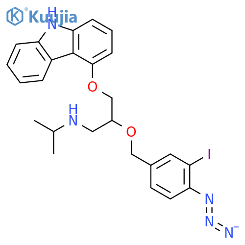 2-Propanol,1-[[2-(4-azido-3-iodophenyl)-1,1-dimethylethyl]amino]-3-(9H-carbazol-4-yloxy)- structure