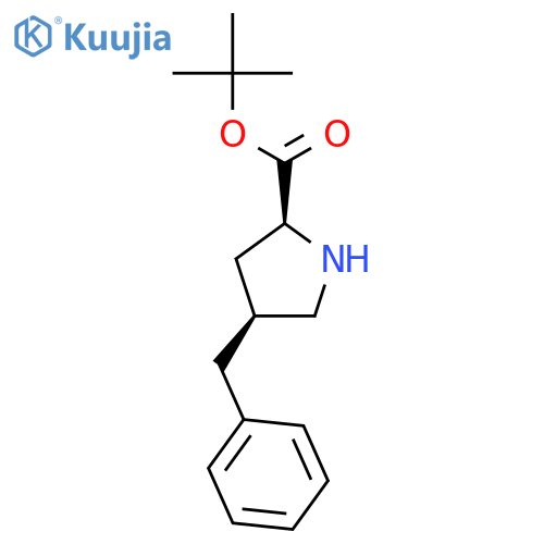 rac-tert-butyl (2R,4R)-4-benzylpyrrolidine-2-carboxylate structure