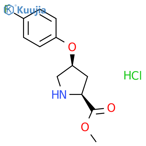 L-proline, 4-(4-fluorophenoxy)-, methyl ester, hydrochloride, cis- (9ci) structure