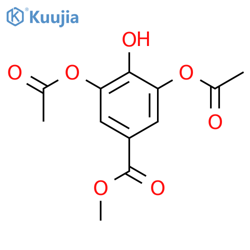 Benzoic acid, 3,5-bis(acetyloxy)-4-hydroxy-, methyl ester structure