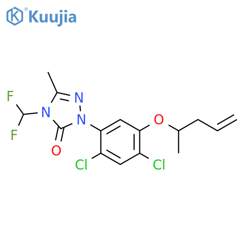 3H-1,2,4-Triazol-3-one,2-[2,4-dichloro-5-[(1-methyl-3-butenyl)oxy]phenyl]-4-(difluoromethyl)-2,4-dihydro-5-methyl- structure