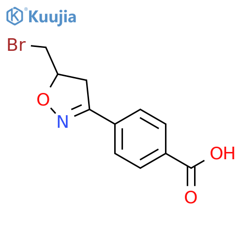 Benzoic acid, 4-[5-(bromomethyl)-4,5-dihydro-3-isoxazolyl]- structure